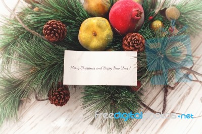 Merry Christmas And Happy New Year Card Background Stock Photo