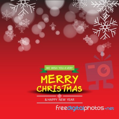 Merry Christmas  And Happy New Year With Snow And Shadow On Background Stock Image