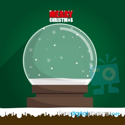 Merry Christmas Empty Snow Globe Stock Image