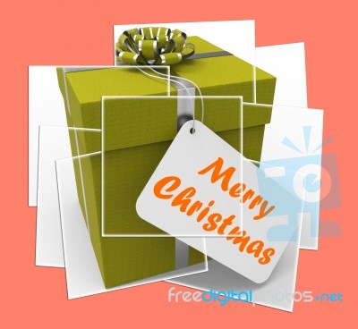 Merry Christmas Gift Displays Xmas And Seasons Greetings Stock Image