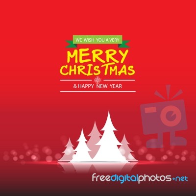 Merry Christmas  On Red Background Stock Image