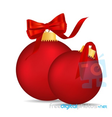 Merry Christmas Postcard With Christmas Ball Stock Image