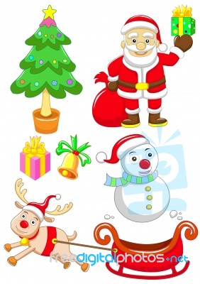 Merry Christmas Set Stock Image