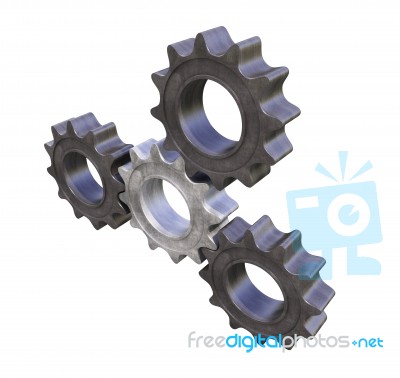 Metal Cogwheels Stock Image