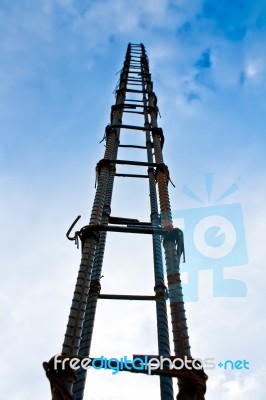 Metal Framework For Concrete Pouring Stock Photo