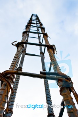 Metal Framework For Concrete Pouring Stock Photo