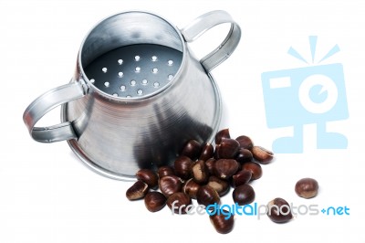 Metal Rustic Chestnut Roaster Stock Photo