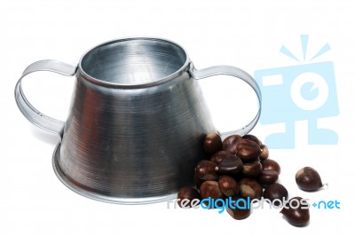 Metal Rustic Chestnut Roaster Stock Photo