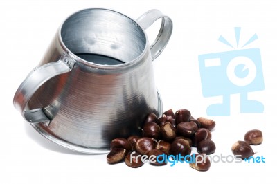 Metal Rustic Chestnut Roaster Stock Photo