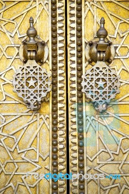 Metal Rusty  Brown    Morocco In Gold   Facade Home And Safe Pad… Stock Photo