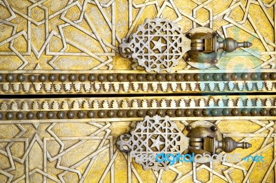 Metal Rusty  Brown    Morocco In Gold   Facade Home And Safe Pad… Stock Photo