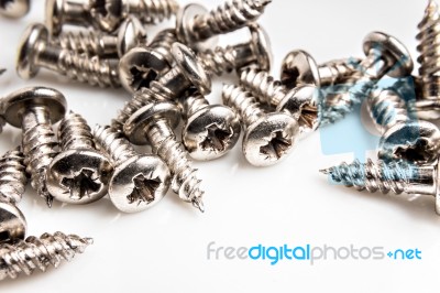 Metal Screws Stock Photo