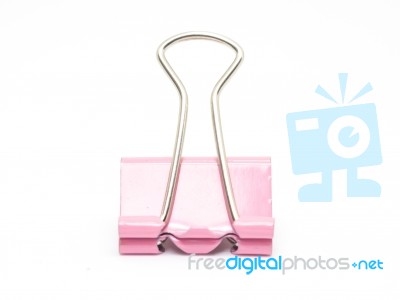 Metal Spring Clip Isolated Stock Photo