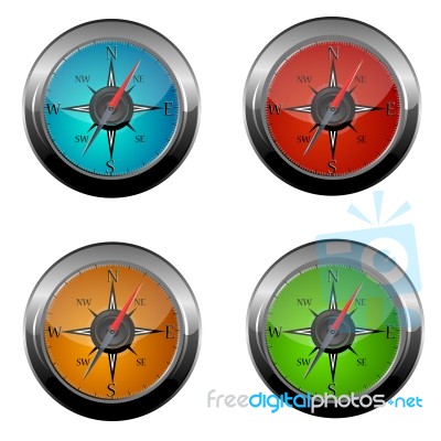 Metallic Compass Stock Photo