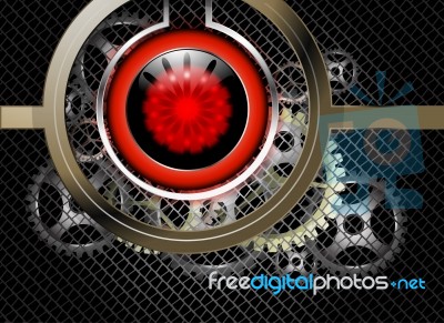 Metallic With Red Circular Stock Image