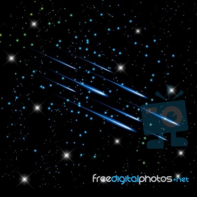 Meteor In The Night Sky Stars  Background Stock Image