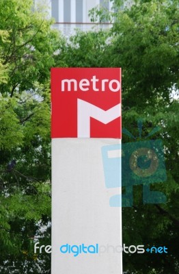 Metro Sign Stock Photo