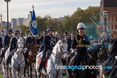 Metropolitan Police Parading On Horseback At The Lord Mayor's Sh… Stock Photo