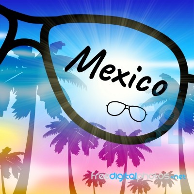 Mexico Holiday Represents Cancun Vacation And Getaway Stock Image