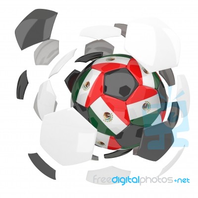 Mexico Soccer Ball Isolated White Background Stock Image