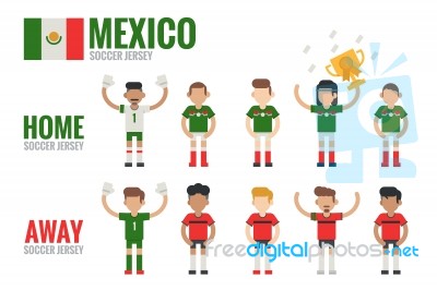 Mexico Soccer Team Stock Image