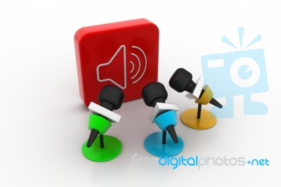 Microphone With Sound Symbol Stock Image