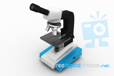 Microscope On Abstract Background Stock Image