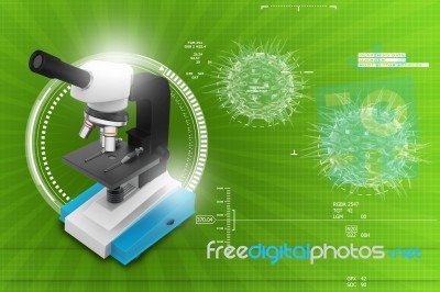 Microscope On Abstract Background Stock Image