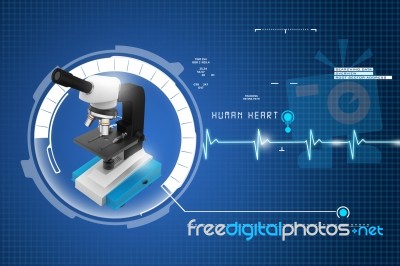 Microscope On Abstract Background Stock Image