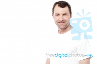 Middle Age Caucasian Man Posing Casually Stock Photo