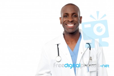 Middle Aged Happy Male Doctor Stock Photo