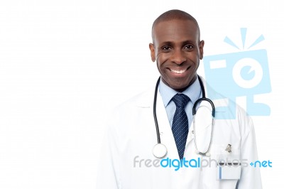 Middle Aged Happy Male Doctor Stock Photo