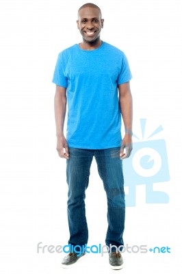 Middle Aged Man Posing In Casual Clothes Stock Photo