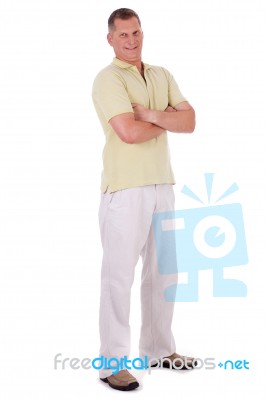 Middle Aged Man Standing Stock Photo