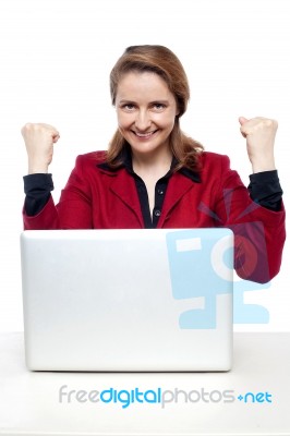 Middle Aged Successful Businesswoman Stock Photo