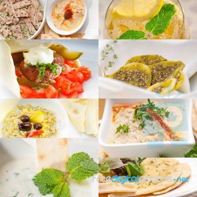 Middle East Food Collage Stock Photo