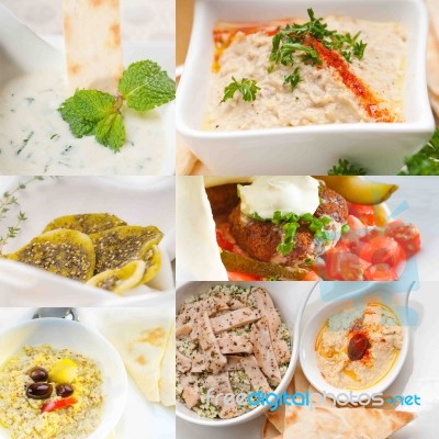 Middle East Food Collage Stock Photo