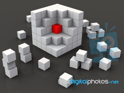 Middle Of Blocks Shows Nucleus Stock Image