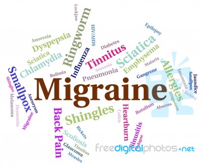 Migraine Headache Indicates Ill Health And Affliction Stock Image