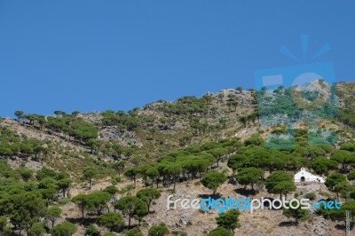 Mijas, Andalucia/spain - July 3 : Chapel On Hillside Near Mijas Stock Photo