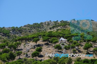 Mijas, Andalucia/spain - July 3 : Chapel On Hillside Near Mijas Stock Photo