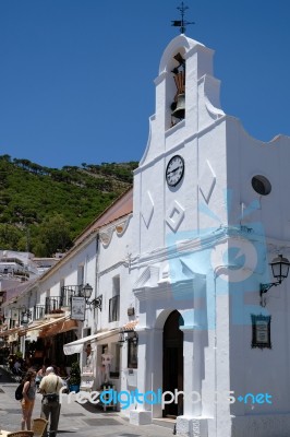 Mijas, Andalucia/spain - July 3 : Typical Street Cafe In Mijas Stock Photo