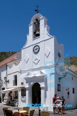 Mijas, Andalucia/spain - July 3 : Typical Street Cafe In Mijas Stock Photo