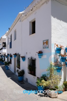 Mijas, Andalucia/spain - July 3 : Typical Street Scene In Mijas Stock Photo