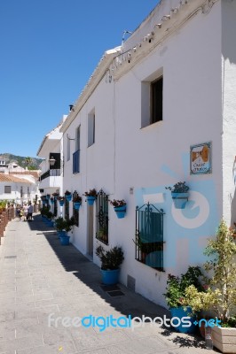 Mijas, Andalucia/spain - July 3 : Typical Street Scene In Mijas Stock Photo