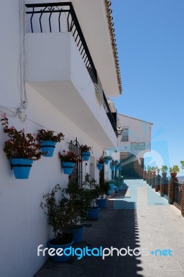 Mijas, Andalucia/spain - July 3 : Typical Street Scene In Mijas Stock Photo