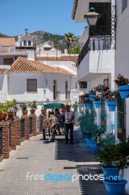 Mijas, Andalucia/spain - July 3 : View Of A Donkey Taxi In Mijas… Stock Photo