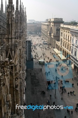 Milan, Italy/europe - Fbruary 23 : Detail Of The Skyline Of The Stock Photo