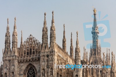 Milan, Italy/europe - Fbruary 23 : Detail Of The Skyline Of The Stock Photo