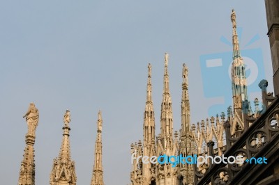 Milan, Italy/europe - Fbruary 23 : Detail Of The Skyline Of The Stock Photo